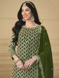 Green Georgette Sharara Style Suit Set With Dupatta