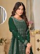 Green Zari Work Sharara Salwar Suit With Dupatta