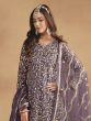 Purple Party Wear Sharara Suit Set In Net