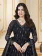 Black Party Wear Anarkali Salwar Suit In Georgette