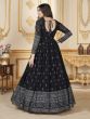 Black Party Wear Anarkali Salwar Suit In Georgette