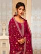 Dark Pink Palazzo Styled Salwar Suit In Goergette