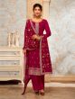 Dark Pink Palazzo Styled Salwar Suit In Goergette