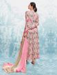 Rose Pink Floral Printed Anarkali Suit In Georgette