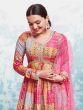 Multicolor Traditional Printed Anarkali Salwar Suit In Muslin