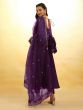Purple Stone Enhanced Anarkali Suit In Organza