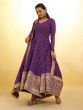 Purple Georgette Gota Patti Enhanced Salwar Suit In Anarkali Style