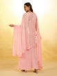 Rose Pink Georgette Straight Cut Salwar Suit In Palazzo Style