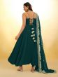 Teal Green Readymade Anarkali Salwar Suit In Georgette