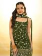 Moss Green Gota Patti Enhanced Sharara Suit In Georgette