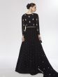 Black Zari Embroidered Party Wear Anarkali Suit With Open Shrug