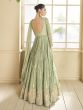 Olive Green Gota Patti Enhanced Floor Length Anarkali Style Salwar Kameez