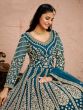 Indigo Blue Net Salwar Kameez In Net With Zari Work Embellishment