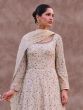 Beige Stone Work Enhanced Anarkali Salwar Kameez In Georgette