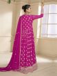 Magenta Anarkali Styled Salwar Suit In Georgette With Zari Work