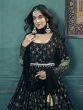 Black Floor Length Salwar Kameez In Anarkali Style With Georgette Dupatta