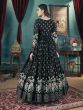 Black Floor Length Salwar Kameez In Anarkali Style With Georgette Dupatta