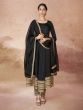 Black Zari Work Enhanced Georgette Salwar Suit In Anarkali Style