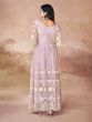 Taffy Pink Thread Embroidered Anarkali Style Salwar Suit In Net