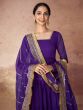 Violet Purple Anarkali Style Salwar Suit In Georgette