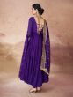 Violet Purple Anarkali Style Salwar Suit In Georgette