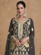 Dark Grey Chinon Silk Embroidered Salwar Kameez