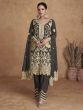 Dark Grey Chinon Silk Embroidered Salwar Kameez