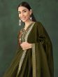 Dark Green A Line Salwar Kameez In Thread Work