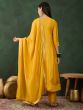 Bright Yellow Vichitra Silk Salwar Suit In Pant Style