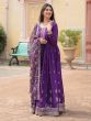 Violet Purple Anarkali Style Readymade Salwar Suit