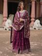 Maroon Readymade Salwar Suit In Anarkali Style