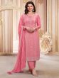 Pink Pant Style Salwar Suit In Georgette