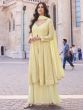 Yellow Thread Embroidered Readymade Salwar Suit