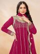 Magenta Squins Embroidered Flare Style Suit Set