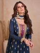 Blue Zari Work Salwar Suit In Palazzo Style