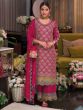 Rani Pink Silk Salwar Kameez In Zari Embroidery