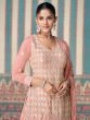 Peach Sequins Embellished Sharara Style Salwar Suit