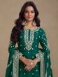 Rama Green Sharara Style Salwar Kameez In Silk