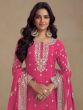 Rani Pink Festive Wear Sharara Style Salwar Suit