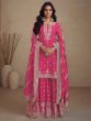 Rani Pink Festive Wear Sharara Style Salwar Suit