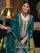 Green Mirror Embellished Palazzo Style Salwar Suit