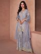 Grey Georgette Salwar Kameez In Sequins Work