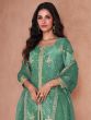 Green Sharara Style Readymade Suit In Georgette