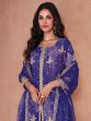 Navy Blue Printed Sharara Suit With Dupatta