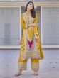 Yellow Heavy Zari Embellished Palazzo Style Suit