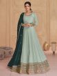 Sage Green Thread Work Anarkali Suit Set