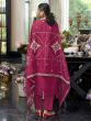 Magenta Readymade Salwar Kameez In Organza