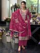 Magenta Readymade Salwar Kameez In Organza