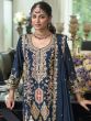 Blue Sharara Style Suit In Mirror Embellishment