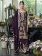 Midnight Purple Salwar Kameez In Sharara Style